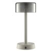 Brilliant LED tafellamp Razor met cilindervormige beige glazen kap, 2700 Kelvin warmwit, IP44