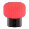 Brilliant LED Tafellamp Sarastro met RGB en geribbelde witte kap, 2700 Kelvin warmwit