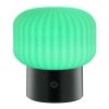 Brilliant LED Tafellamp Sarastro met RGB en geribbelde witte kap, 2700 Kelvin warmwit