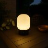 Brilliant RGB LED-tafellamp Sarastro, 2700 Kelvin warmwit, witte bol met ruitstructuur