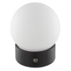 Brilliant LED bolvormige tafellamp Dori, witte glazen kap, 2700 Kelvin warmwit
