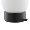 Brilliant LED bolvormige tafellamp Dori, witte glazen kap, 2700 Kelvin warmwit