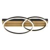 Brilliant LED plafondlamp Calma met overlappende ringen en donkerhouten lamellen