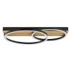 Brilliant LED plafondlamp Calma met overlappende ringen en donkerhouten lamellen
