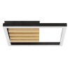 Brilliant LED houten plafondlamp Calma met verspringende lamellenplaat, 3000 Kelvin warmwit