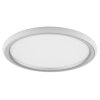Brilliant moderne platte, ronde LED plafondlamp Carloz, 3000 kelvin warmwit, zilveren rand