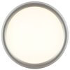 Brilliant moderne platte, ronde LED plafondlamp Carloz, 3000 kelvin warmwit, zilveren rand
