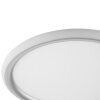 Brilliant moderne platte, ronde LED plafondlamp Carloz, 3000 kelvin warmwit, zilveren rand