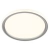 Brilliant moderne platte, ronde LED plafondlamp Carloz, 3000 kelvin warmwit, zilveren rand