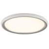 Brilliant moderne platte, ronde LED plafondlamp Carloz, 3000 kelvin warmwit, zilveren rand