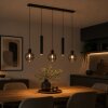 Brilliant lineaire hanglamp Ligari, rookglazen kappen, cilinders voor een keukeneiland