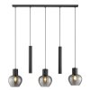 Brilliant lineaire hanglamp Ligari, rookglazen kappen, cilinders voor een keukeneiland