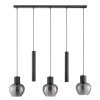 Brilliant lineaire hanglamp Ligari, rookglazen kappen, cilinders voor een keukeneiland