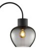 Brilliant Leuchten gebogen staande lamp Ligari met druppelvormige kap van rookglas