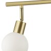 Brilliant lineaire hanglamp Jorge met 4 witte glazen bolkappen, lengte 12,5 cm