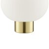 Brilliant Leuchten tafellamp Fanny met bolvormige witte glazen kap, messingkleurige voet