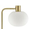Brilliant Leuchten landelijke bolvormige vloerlamp Fanny met witte glazen kap aan korte arm