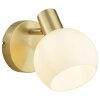 Brilliant Wandspot Cony met ronde witte glazen kap, draaibare kop, leeslicht naast bed