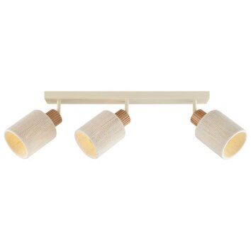 Brilliant Boho-plafondspot Arlo met 3 draaibare koppen en beige stoffen kappen