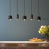 Brilliant Leuchten lineaire hanglamp Jane met 5 bruine cilindervormige metalen kappen