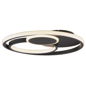 Brilliant LED plafondlamp Runda, overlappende ringen, geheugenfunctie, warmwit 3000 Kelvin