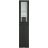 Brilliant Leuchten sokkellamp Getta met zwarte verticale ribbelglaspanelen, IP44