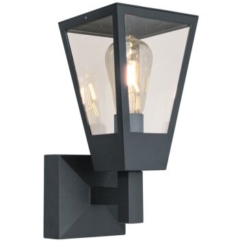 Brilliant Buitenwandlamp Westcliff met trapeziumvormige lantaarnkap in antraciet, IP44