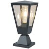 Brilliant Sokkellamp Westcliff met conische lantaarnvorm en helder glas, antraciet