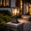 Brilliant Sokkellamp Westcliff met conische lantaarnvorm en helder glas, antraciet