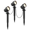 Brilliant LED-tuinprikspot Kamara, 3 grondpennen met kabel, 3000 Kelvin warmwit, IP44