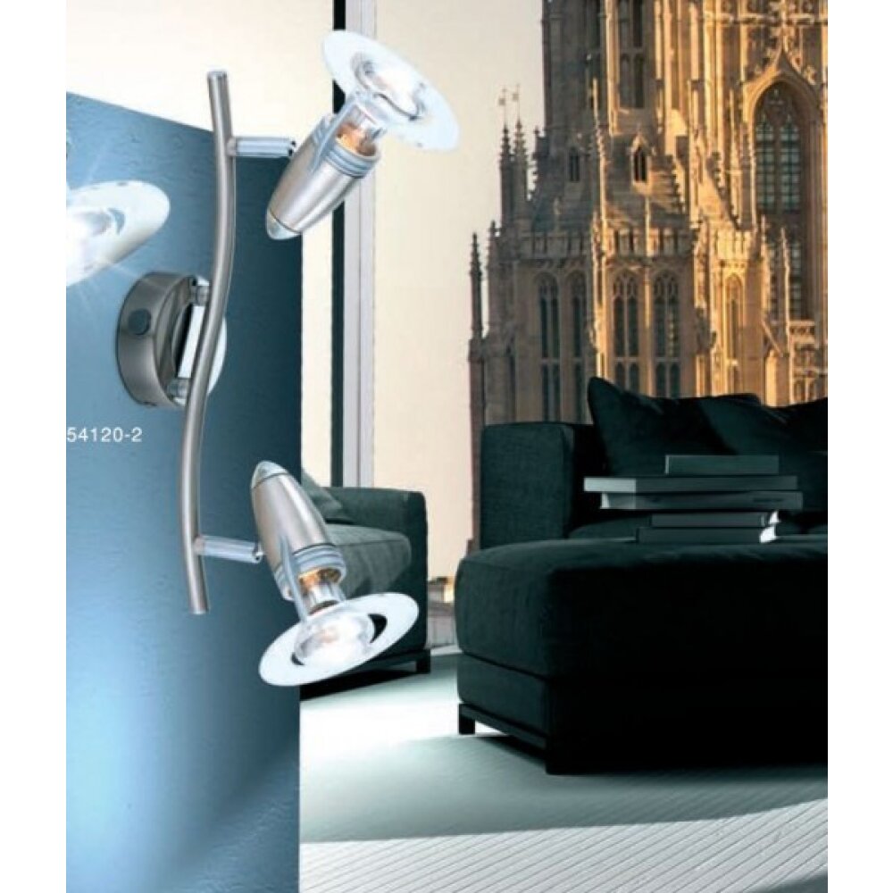 Globo FRANCES I Spotlamp Chroom, roestvrij staal, Nikkel mat, 2-lichts main product photo