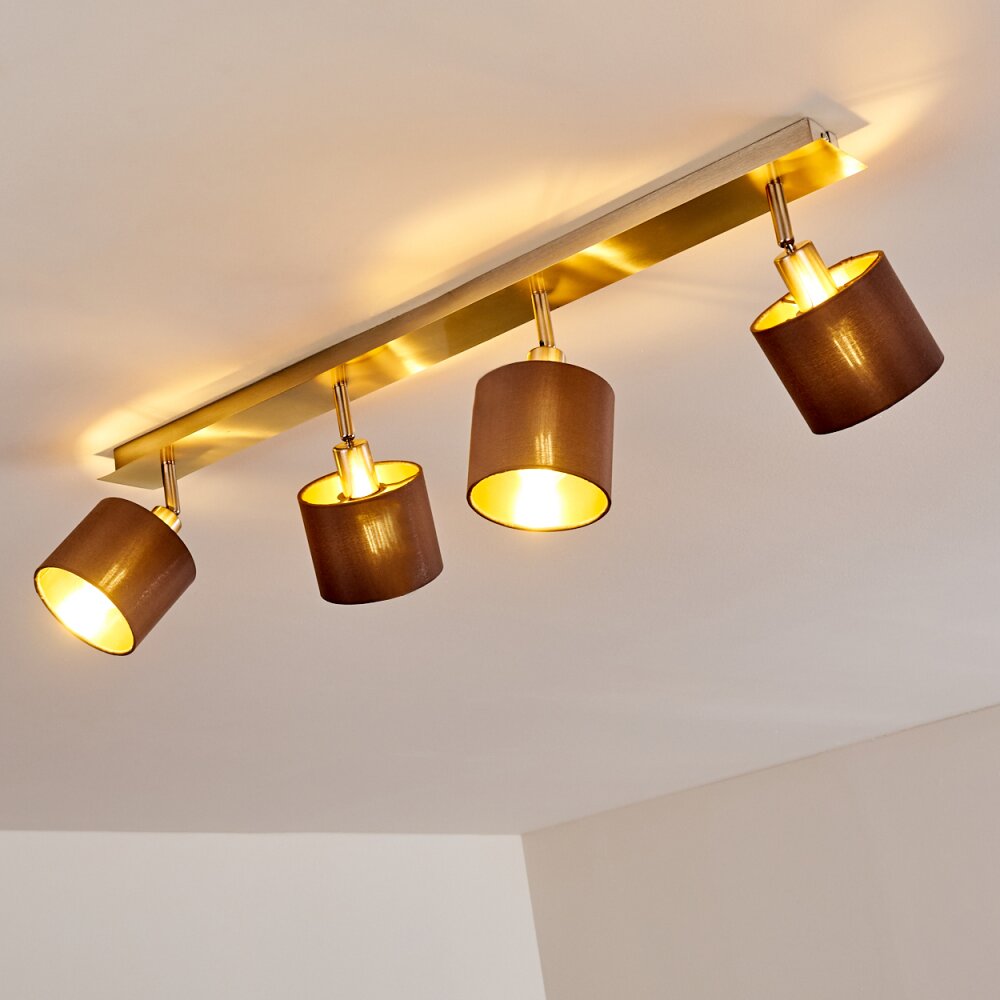 Tibro Plafondlamp Messing, Nikkel mat, 4-lichts