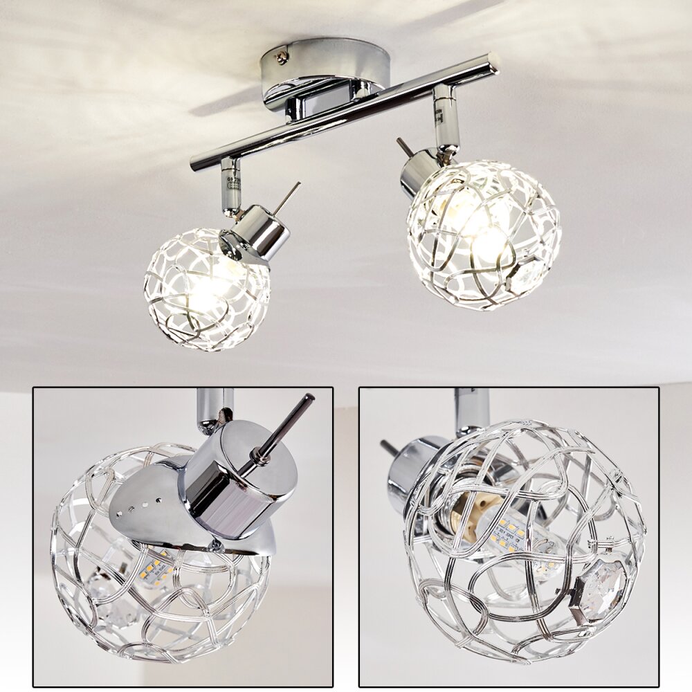 Kalipuro Plafondlamp Chroom, 2-lichts main product photo