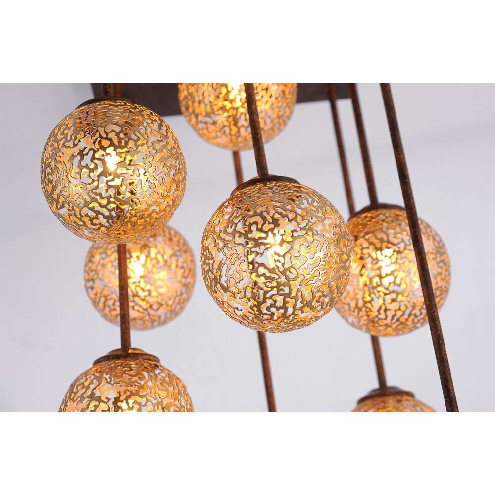 Paul Neuhaus GRETA Plafondlamp Roest, 9-lichts
