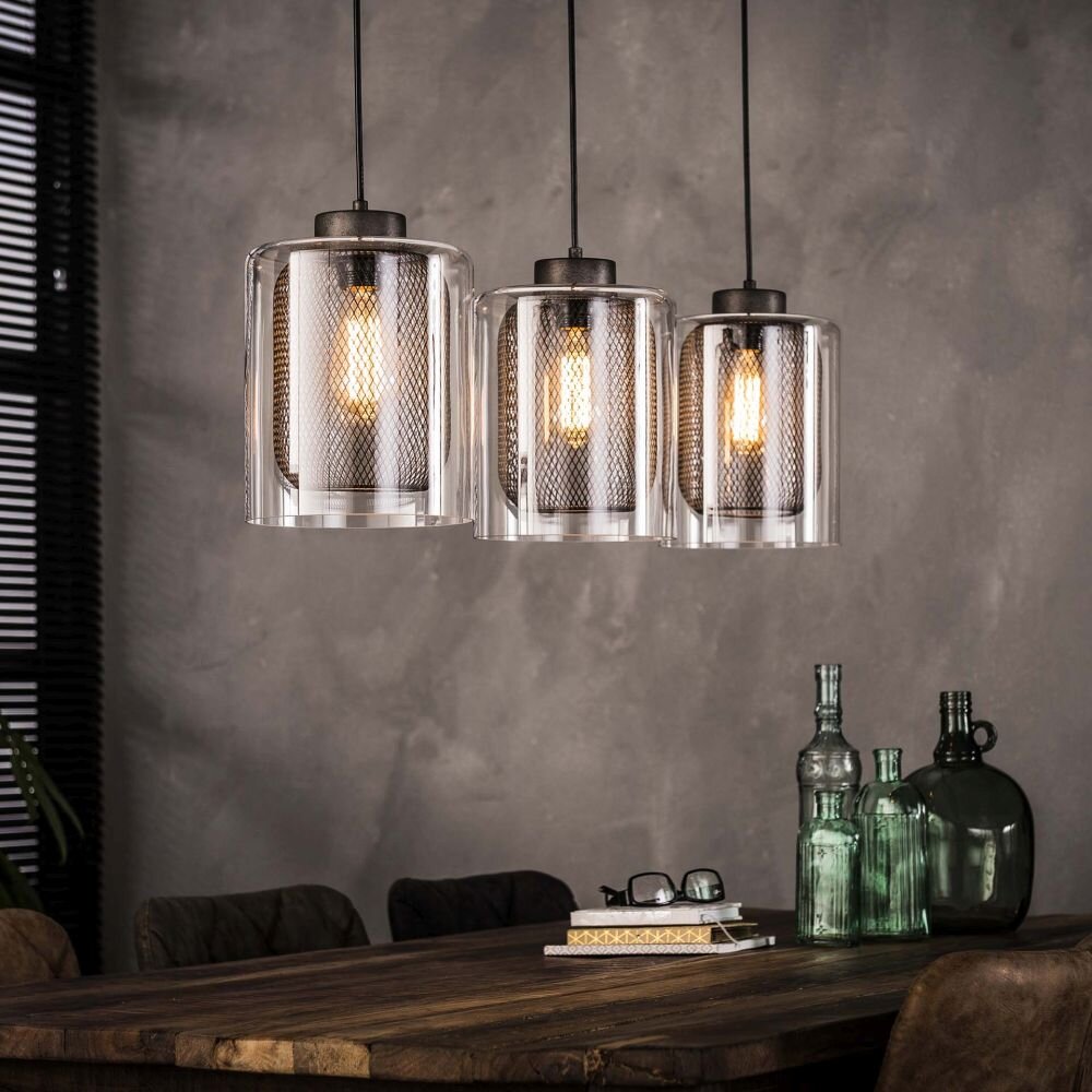 Hoefhaven Hanglamp Staal geborsteld, 3-lichts main product photo