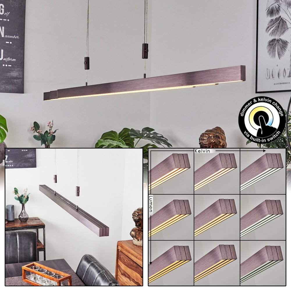 Airolo Hanglamp LED Bruin, 3-lichts main product photo