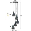 EGMOND Hanger Bruin, Zwart, 5-lichts
