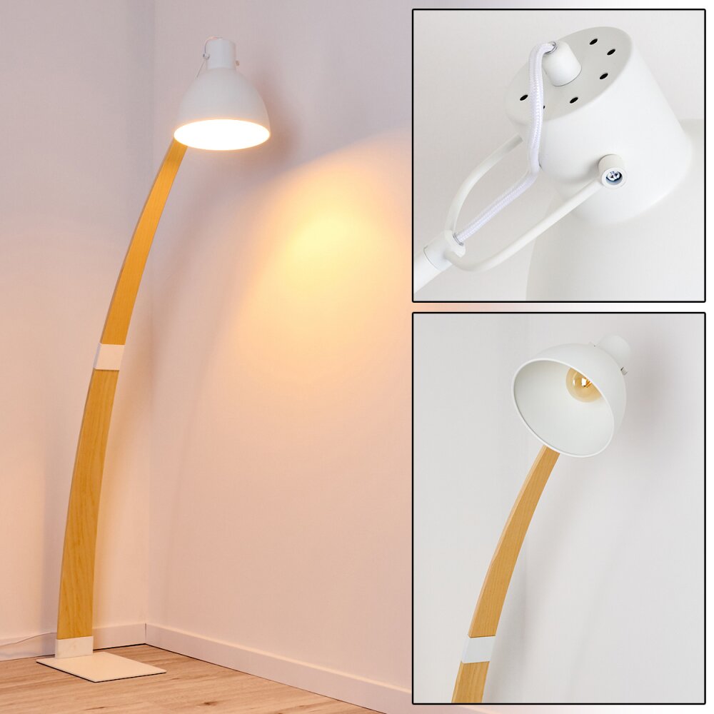 Higashi Staande lamp Hout licht, Wit, 1-licht main product photo