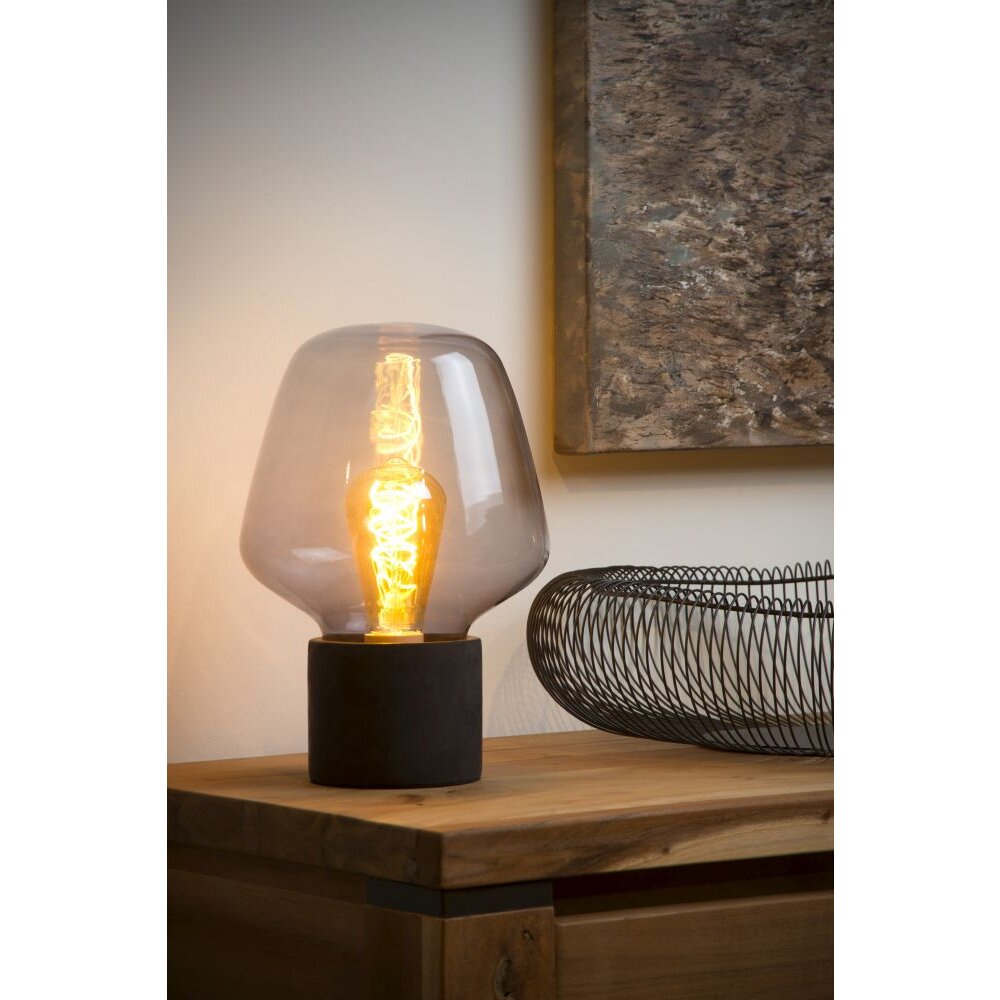 Lucide BECKY Tafellamp Grijs, 1-licht main product photo