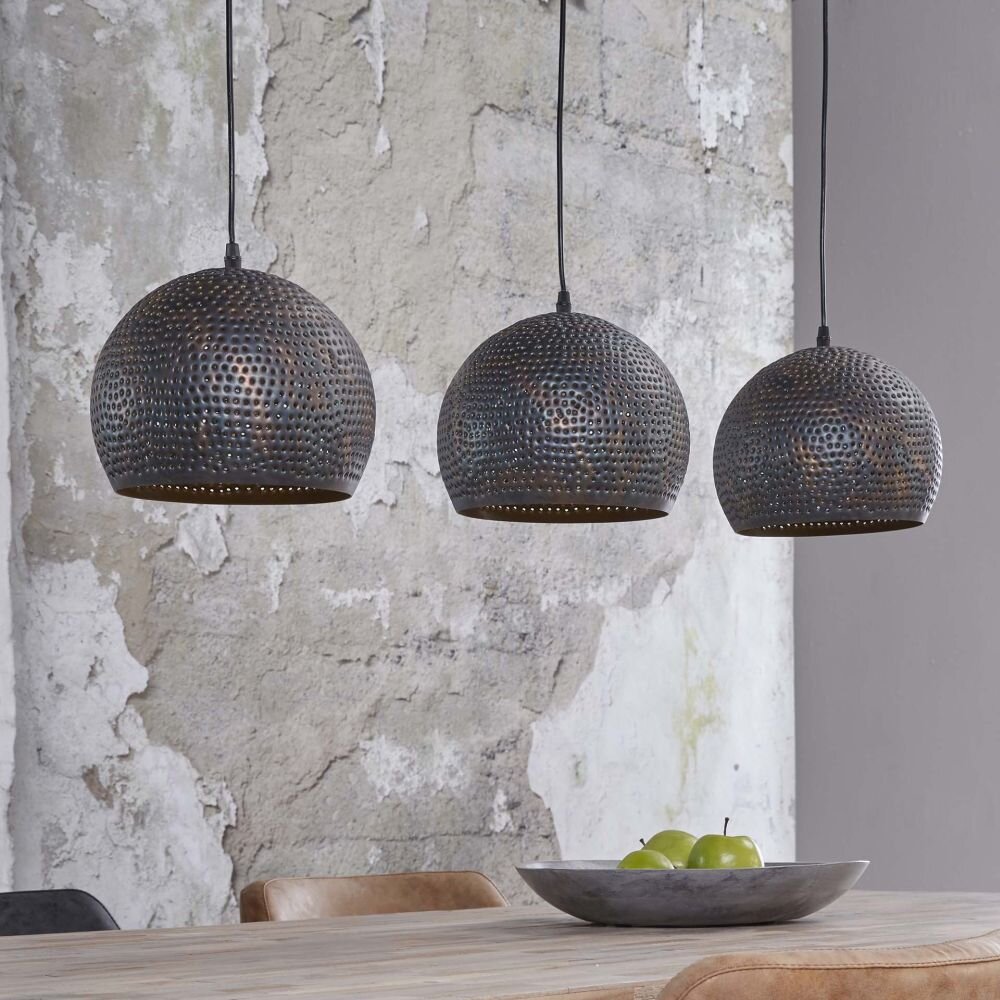 Wildervanksterdallen Hanglamp Bruin, Zwart, 3-lichts