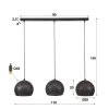 Wildervanksterdallen Hanglamp Bruin, Zwart, 3-lichts