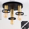 Alvesta Plafondlamp Goud, Messing, Zwart, 3-lichts