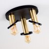 Alvesta Plafondlamp Goud, Messing, Zwart, 3-lichts
