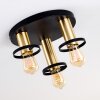 Alvesta Plafondlamp Goud, Messing, Zwart, 3-lichts
