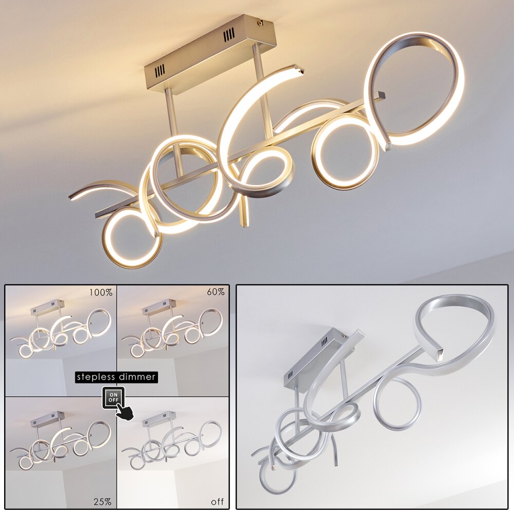 Lavaca Plafondlamp LED Zilver, 1-licht main product photo