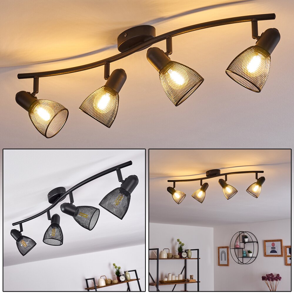 Malawi Plafondlamp Zwart, 4-lichts main product photo