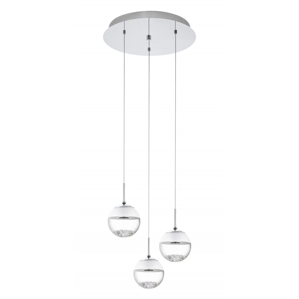Eglo MONTEFIO 1 Hanglamp LED Chroom, Kristaloptiek, 3-lichts main product photo