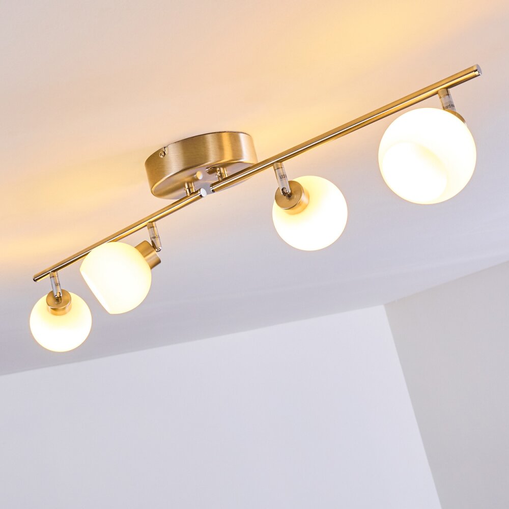 Motala Plafondlamp LED Nikkel mat, 4-lichts, Afstandsbediening, Kleurwisselaar