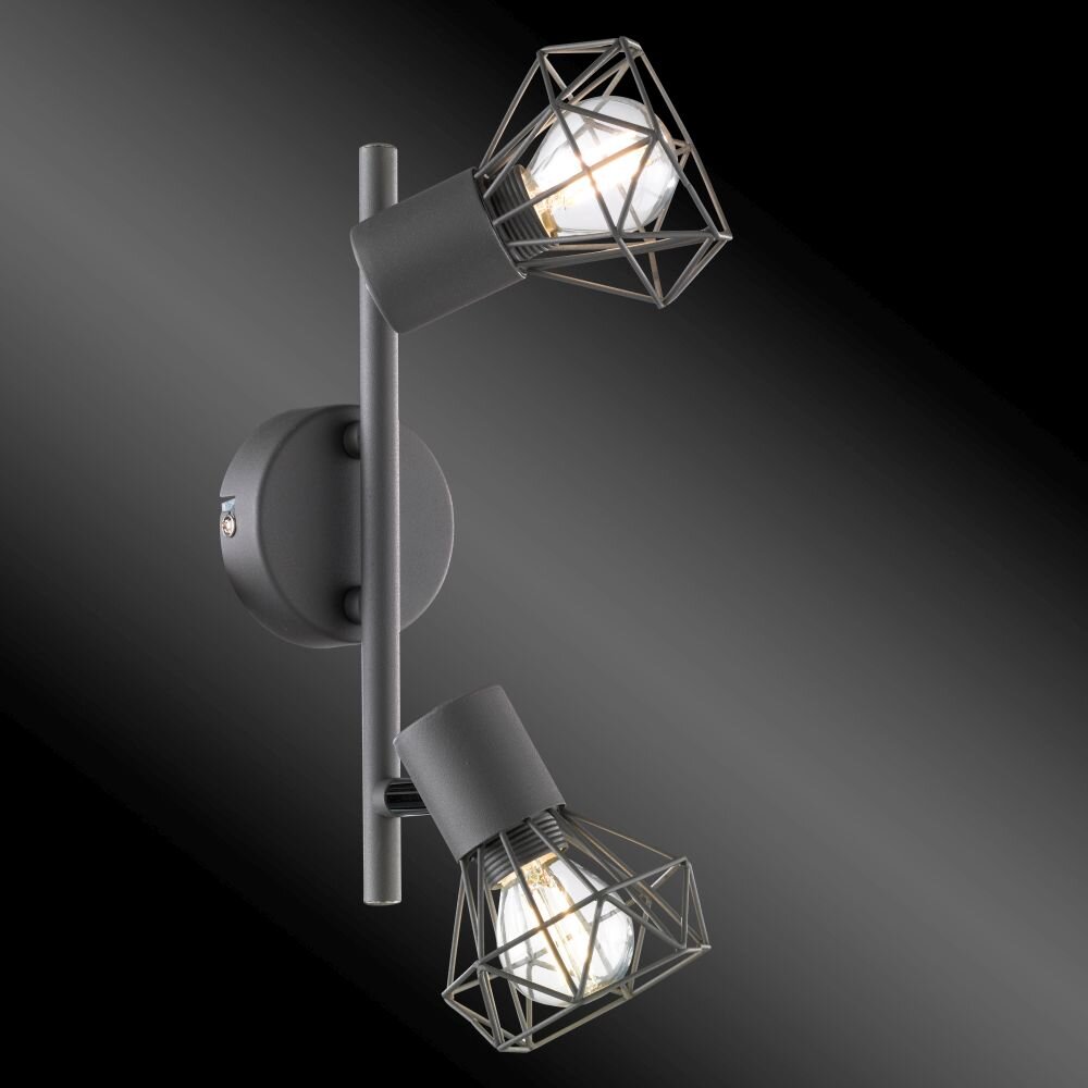 Honsel Ran Muurspot Grijs, 2-lichts main product photo