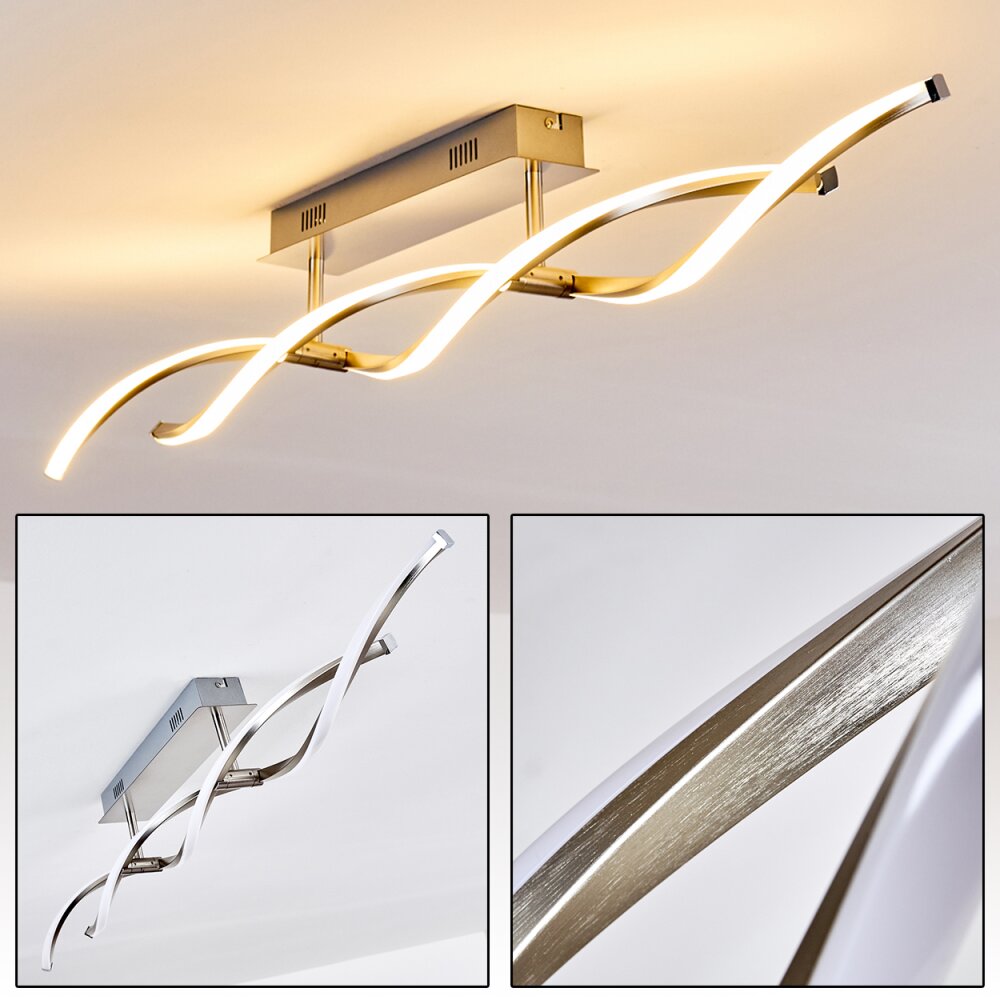 Dundas Plafondlamp LED roestvrij staal, 2-lichts main product photo